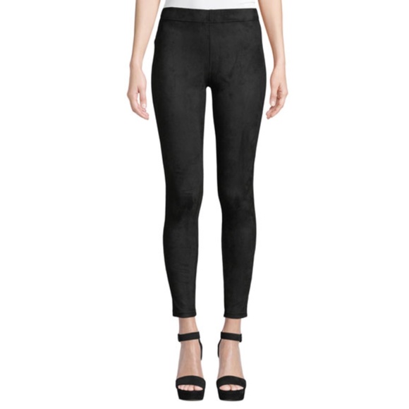 David Lerner Micro Suede Leggings in Black - Picture 1 of 7